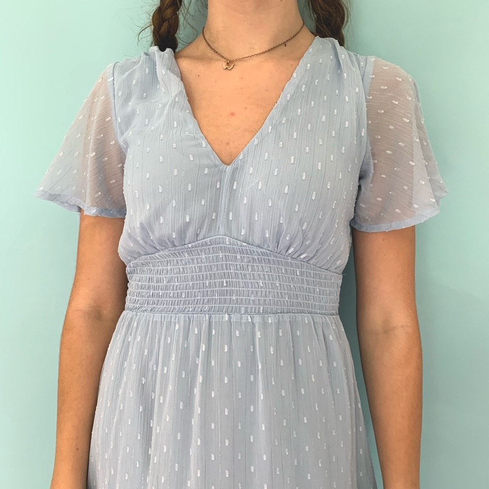 Light Blue Sheer Maxi Dress - size XS